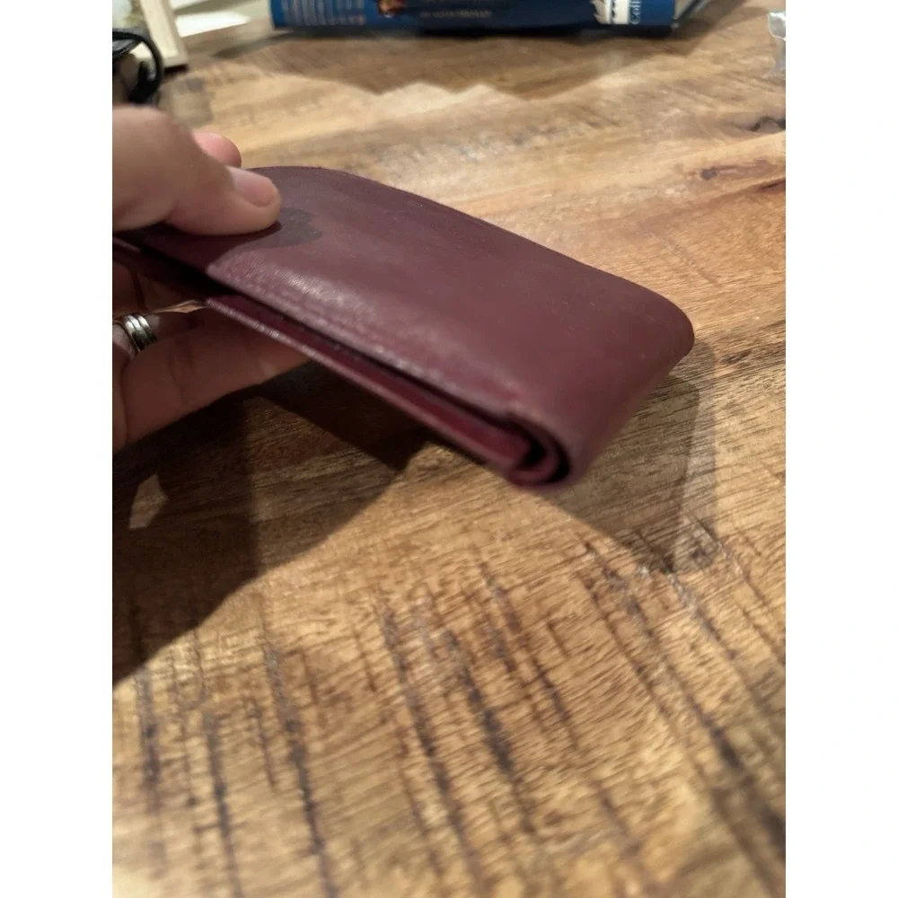 Authentic Cartier Must De Cartier Burgundy Leather Wallet Bifold Vintage France